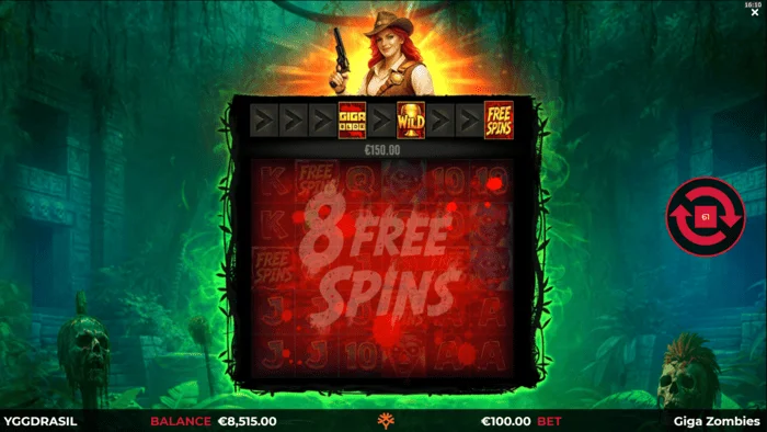 Giga Zombies – nemokamų sukimų paleidimas
